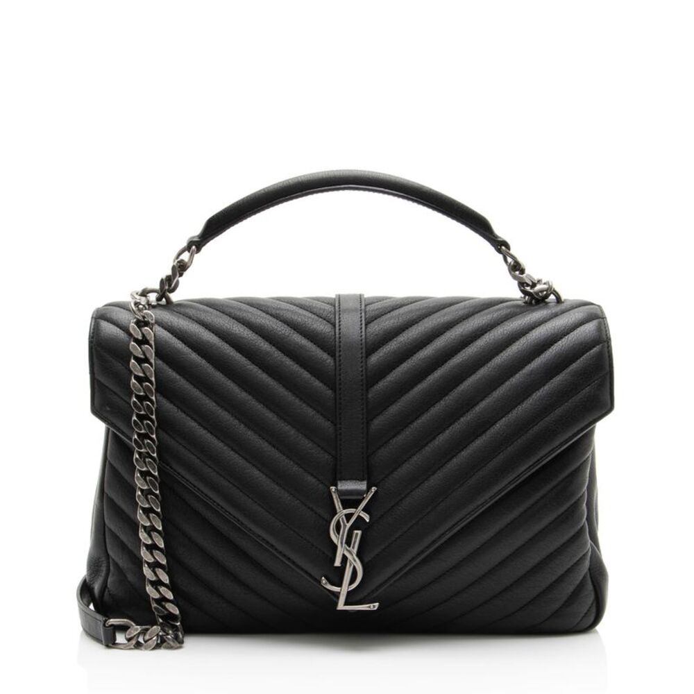 Saint Laurent Matelasse Calfskin Monogram College Large Shoulder Bag